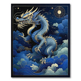 Mystic Blue Dragon Night Sky Area Rug