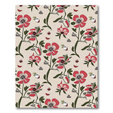 Red Vintage Red Poppy Floral Area Rug