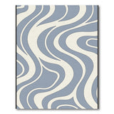 Abstract Blue Wave Abstract Area Rug