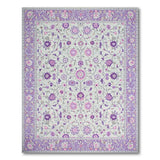 Vintage Purple Floral Gray Area Rug