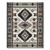 Southwestern Grey Diamond Tribal Area Rug