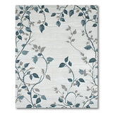 Blue and Teal Teal Leaf Vine Area Rug
