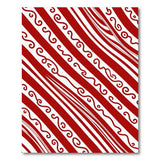 Red White Diagonal Swirl Stripe Area Rug
