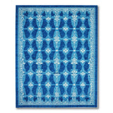 Indigo Blue Geometric Heritage Rug