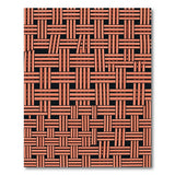 Orange Basketweave Geometric Area Rug