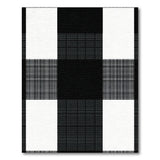 Black and White Black White Buffalo Check Rustic Area Rug