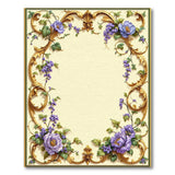 ODIKA Baroque Floral Washable Area Rug, Vintage Purple Gold Low Pile Non-Slip Rug