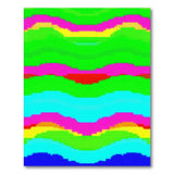 Vibrant Multi-Color Wavy Geometric Area Rug