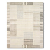 Beige Gray Abstract Geometric Area Rug