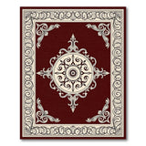 Red Ornate Maroon Medallion Persian Area Rug