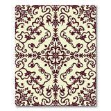 Cream Burgundy Ornate Floral Area Rug
