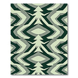 Green Teal Green Geometric Abstract Area Rug