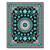 Teal Black Geometric Star Medallion Rug