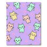 Kawaii Cartoon Cats Purple Area Rug