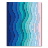 Ombre Blue Teal Wavy Layered Rug