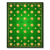 Floral Vintage Emerald Green Golden Shamrock Area Rug
