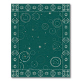 Emerald Green Celestial Geometric Area Rug