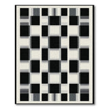 Black White Geometric Grid No. 19 Area Rug