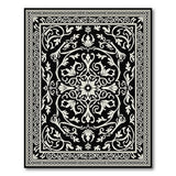 Traditional Persian Black and White Intricate Black White Persian Medallion Rug