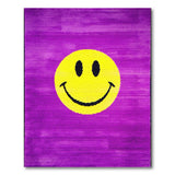 Purple Shag Rug with Giant Yellow Smiley Face