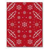Red Snowflake Whimsical Motif Area Rug