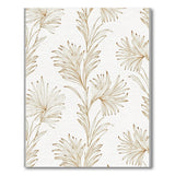 Elegant Tan Palm Leaf Line Art Area Rug