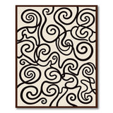 Intricate Black Swirl Abstract Beige Area Rug