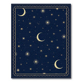 Midnight Sky Golden Stars Crescent Moons Navy Rug