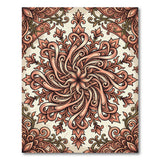 Ornate Terracotta Floral Mandala Rug