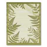 Cream Base Green Fern Border Area Rug