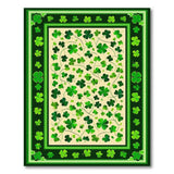 Lucky Shamrock Clover Green Green Area Rug