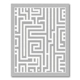 Grey Geometric Maze Labyrinth Area Rug