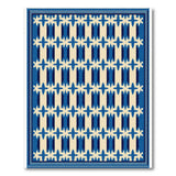 Navy Blue Geometric Diamond Grid Area Rug