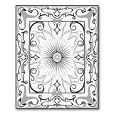 Ornate Black White Sunburst Mandala Rug
