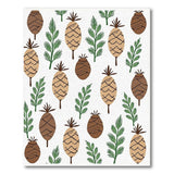Rustic Pinecone Fern Pattern Area Rug