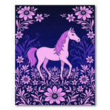 Pink Unicorn Floral Area Rug