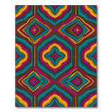 Vibrant Teal Geometric Area Rug