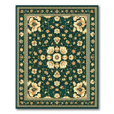 Emerald Traditional Persian Emerald Green Persian Floral Area Rug