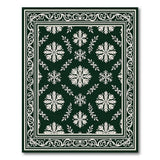 Ornate Snowflake Green Area Rug