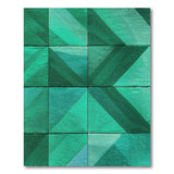 Emerald Green Geometric Triangle Area Rug