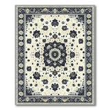 Ivory Black Persian Medallion Area Rug