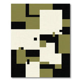 Khaki Geometric Modern Area Rug