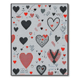 Pixelated Doodle Hearts Area Rug