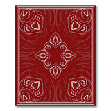 Ornate Red Floral Heart Motif Area Rug