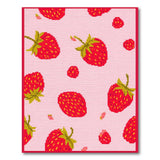 Playful Strawberry Scatter Pink Area Rug