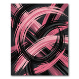 ODIKA Modern Abstract Brushstroke Pink & Black Washable Area Rug