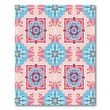 Vibrant Teal Pink Persian Medallion Area Rug