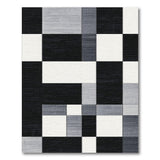 Geometric Modern Black and White Modern Black White Geometric Block Area Rug