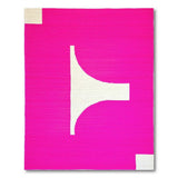 Vibrant Pink Abstract Geometric Area Rug