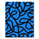Abstract Blue Squiggle Area Rug